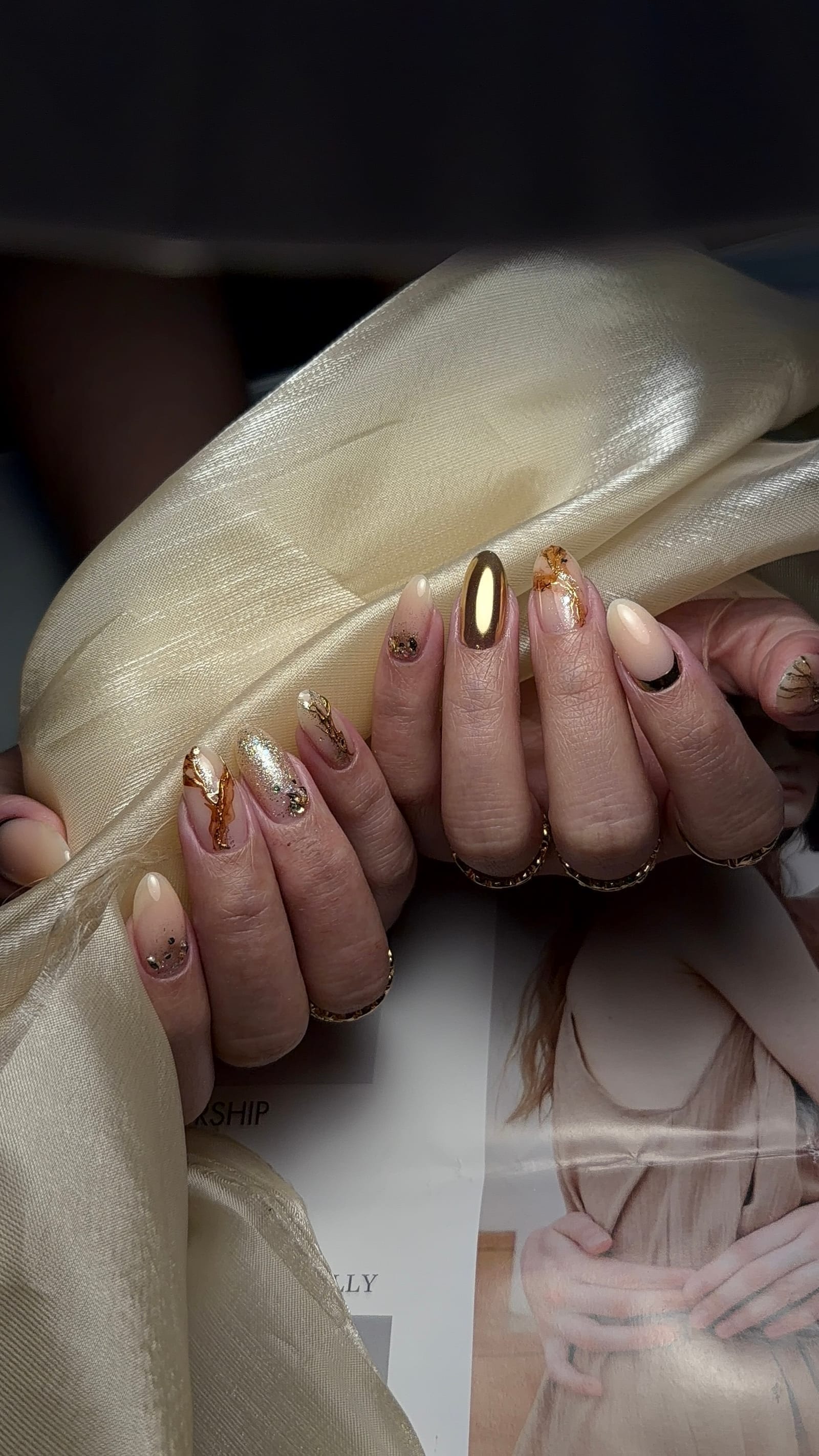 Russian manicure detail