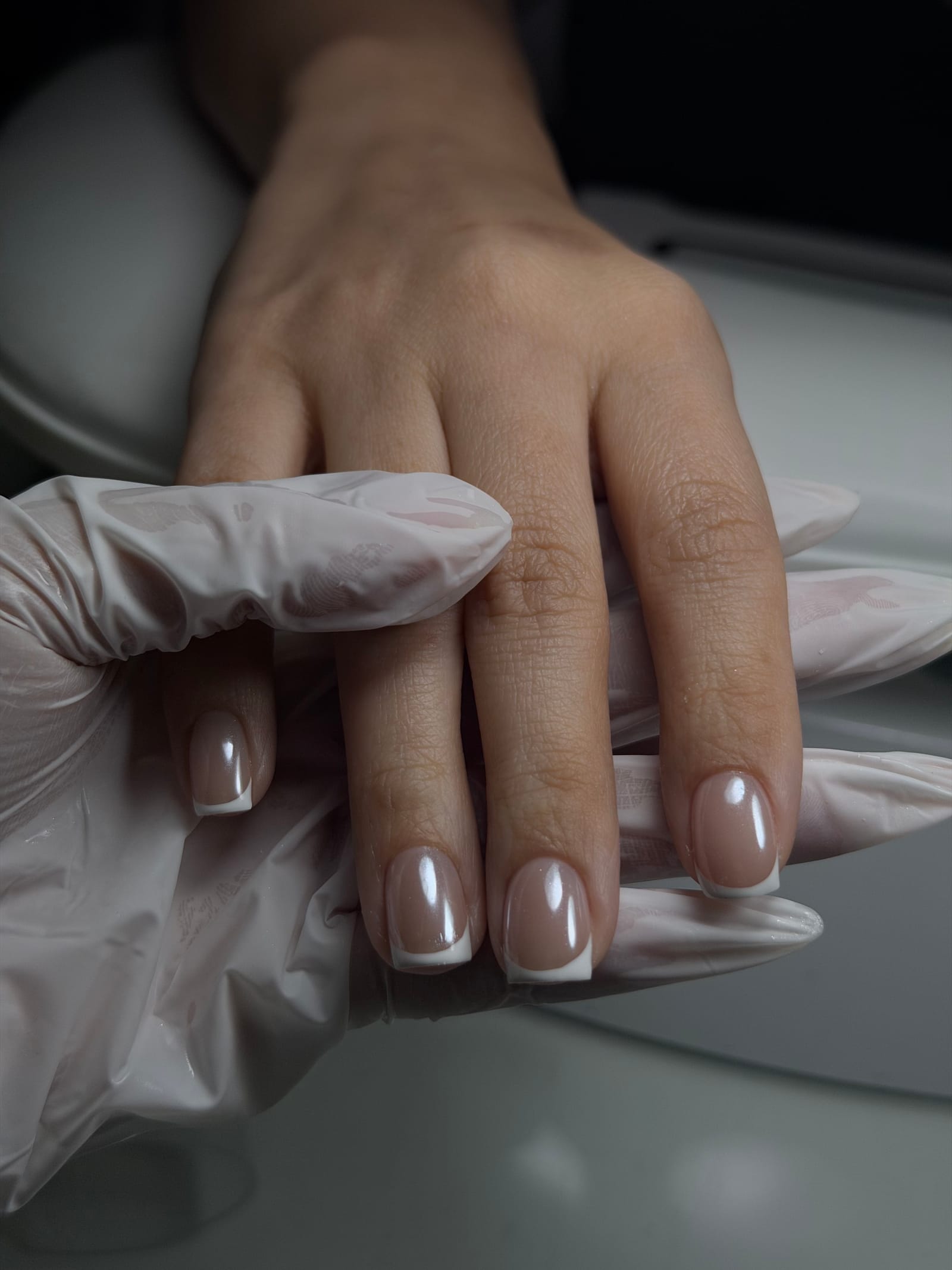 Russian manicure detail